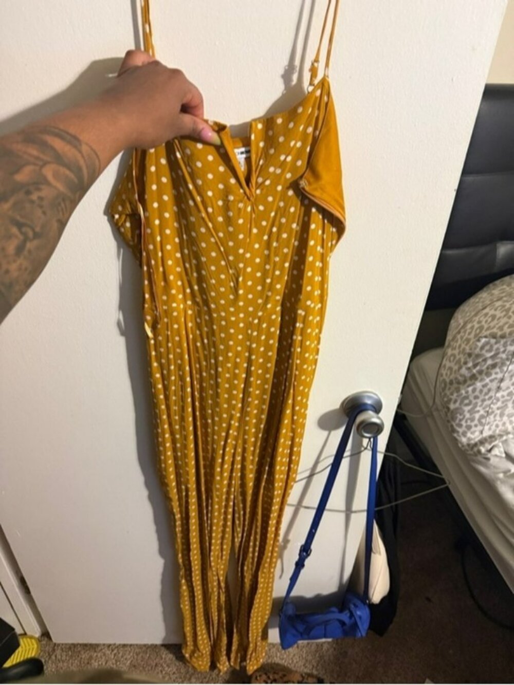 Forever 21 Mustard Yellow Polka Dot Maxi Dress